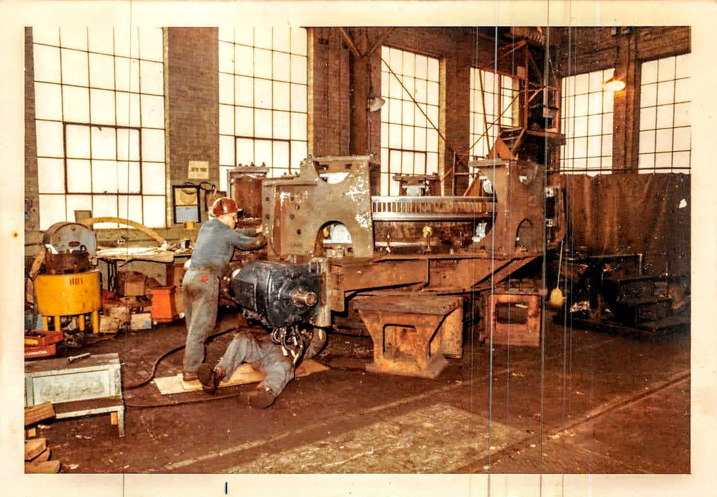 #57651 Clock vintage Repurposed U.S. Steel foundry Pattern  Pittsburgh Folk art