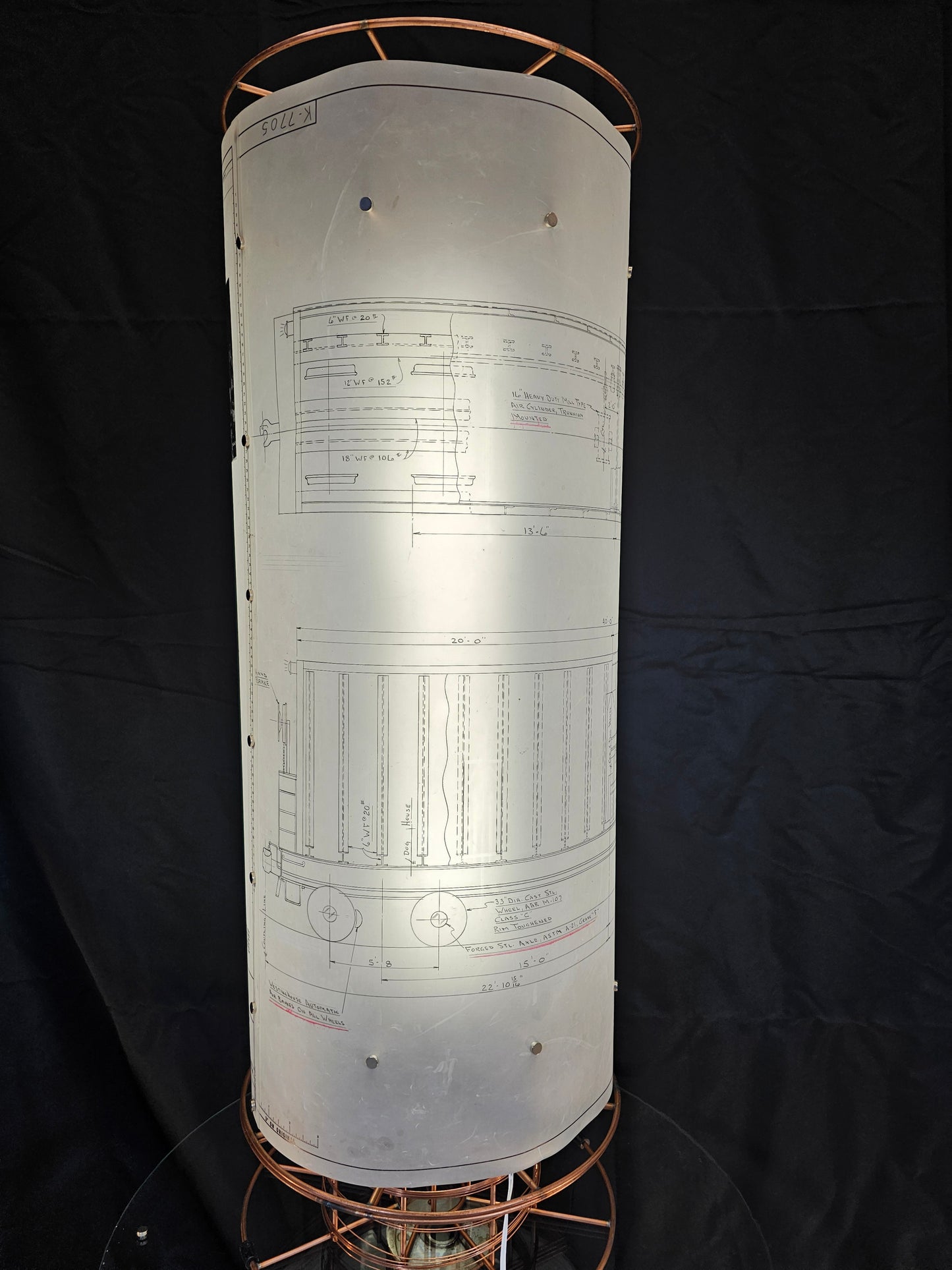 7705 Lamp original mechanical United States Steel drawing Weirton industrial light Steelers